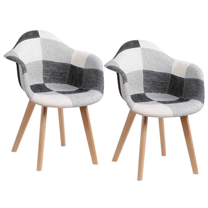 2 pz/set sedie da pranzo moderne nordiche poltrone in tessuto Patchwork sedia di lusso sgabello per Computer per il tempo libero Design di mobili per soggiorno