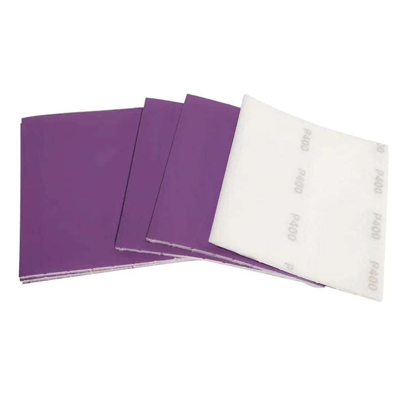 Viola Vernice per auto Lucidatura a mano Spugna a strappo Carta vetrata 115x125mm Rotolo abrasivo per parti in plastica Hardware Cura di bellezza