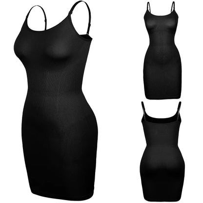 Intimo modellante da donna, slip completo, controllo della pancia, girocollo, mini sotto il vestito, modellante per il corpo liscio, nuova lingerie con spalline sottili