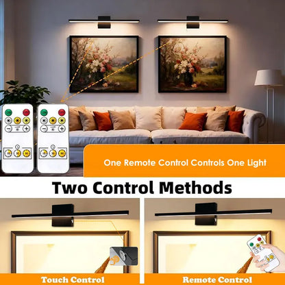 Lampada da parete ricaricabile con batteria da 6000 mAh, ideale per illuminare quadri, con interruttore dimmerabile e telecomando, lampade da parete senza fili.