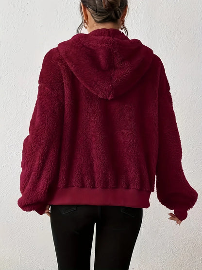 Felpa con cappuccio da donna per autunno e inverno, giacca con cardigan in velluto e cerniera, top nero e grigio, vestibilità ampia