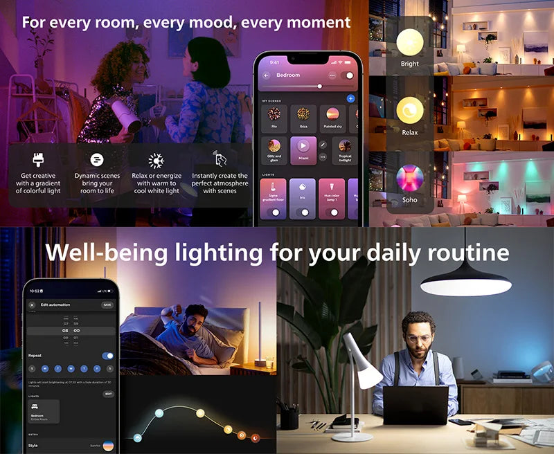 Faretto LED intelligente Philips Hue GU10 4,2 W 220-240 V 400 LM Bianco e colore Ambiance Funziona con Alexa Google Home Bluetooth, 1x