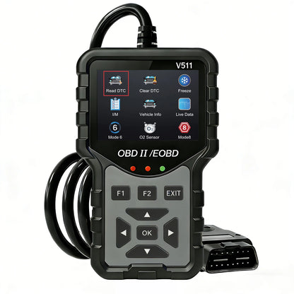 Strumento Diagnostico OBD2 V511, Dotato di Tester per Batteria, Lettore di Codici di Errore del Motore, Dati in Tempo Reale, Funzione di Consultazione DTC e Snapshot