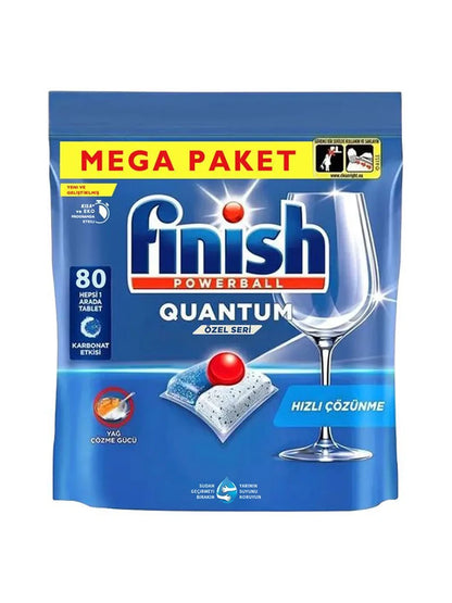 Pastiglie Detergenti Finish Quantum per Lavastoviglie 80/100pz - Potenti Compresse per Pulizia Lavastoviglie per Tutti i Tipi di Lavastoviglie