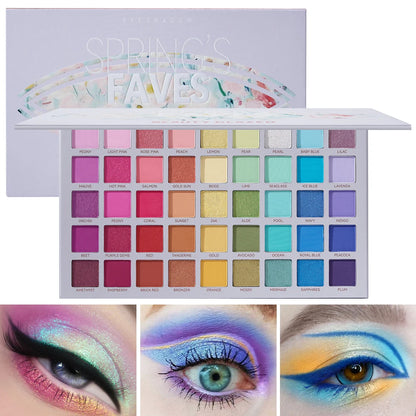 Beauty GlazedSpring's Faves BePerfect Beauty Palette di ombretti impermeabili Evidenziatore luccicante e trucco smaltato per contorno occhi