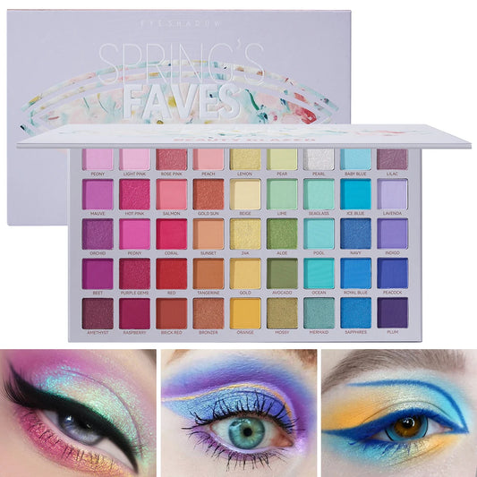 Beauty GlazedSpring's Faves BePerfect Beauty Palette di ombretti impermeabili Evidenziatore luccicante e trucco smaltato per contorno occhi