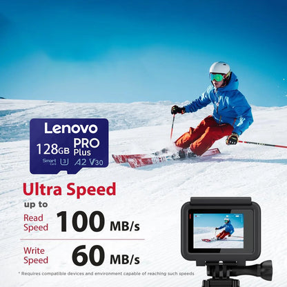 Scheda Micro SD ad alta velocità Lenovo, 1 TB, 512 GB, classe V30, U3, scheda di memoria Micro SD da 256 GB, per la registrazione di video in 4K, scheda TF per droni e action cam.