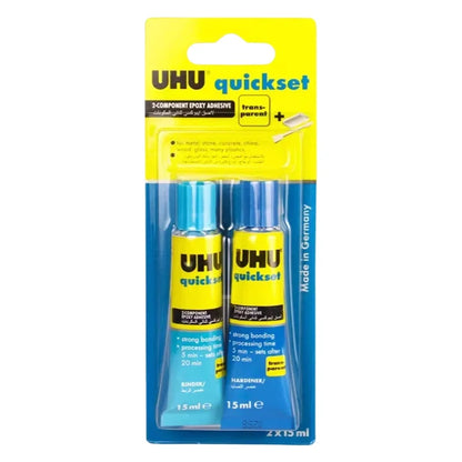 Adesivo Epossidico Bicomponente UHU Plus Endfest 300 Quickset Originale, Colla ad Alta Resistenza per Riparazioni Rapide di Metallo, Ceramica, Vetro e Legno