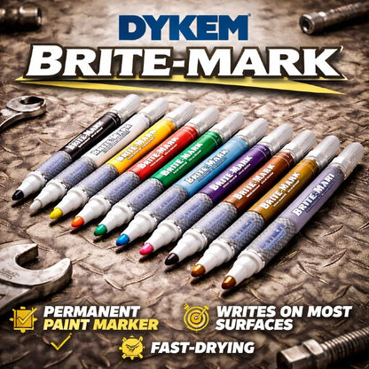 DYKEM BRITE-MARK Pennarello Permanente Medio, Penna Industriale a Rapida Asciugatura per Metallo, Plastica, Gomma, Vetro, Legno