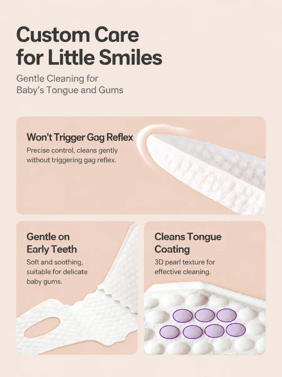 Salviette per la pulizia orale del bambino Avent, 30 pezzi per confezione, con texture 3D a perla, senza agenti fluorescenti, per la pulizia della lingua del neonato.