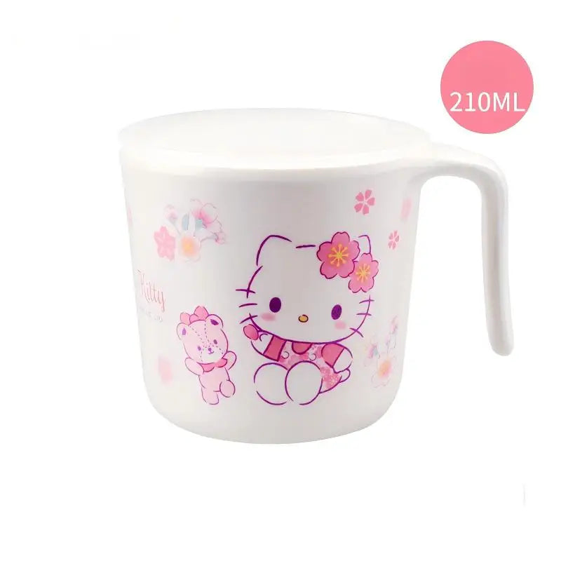 Set di stoviglie in melamina Hello Kitty per bambini - Ciotole, piatti, cucchiai e tazze anti-scottatura con simpatico design a cartoni animati