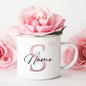 Tazza personalizzata Iniziale a cuore con nome Tazza da caffè Tè personalizzato Tazze di cioccolata calda Sposa Damigella d'onore Regali per la festa della mamma per lei