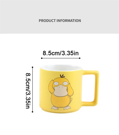SHUNXIANG Pokémon Licenza Psyduck Tazza 350ml Cartoon Tazza di Ceramica Colazione Latte Tazza di Caffè Autentico Anime Bicchieri Tazze di Acqua