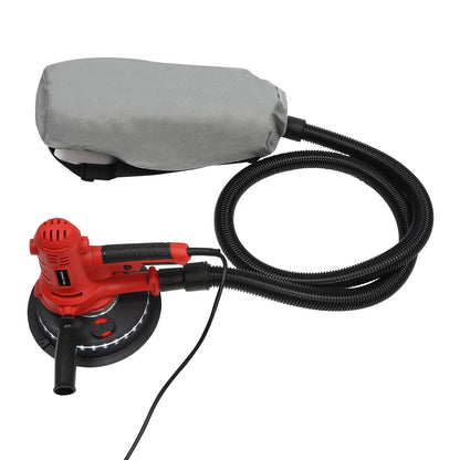 Levigatrice Elettrica per Cartongesso 800W, 1200-2500 RPM a Velocità Variabile, Lucidatrice con Aspirazione Polvere e Luce LED per Lavori su Soffitti/Intonaco