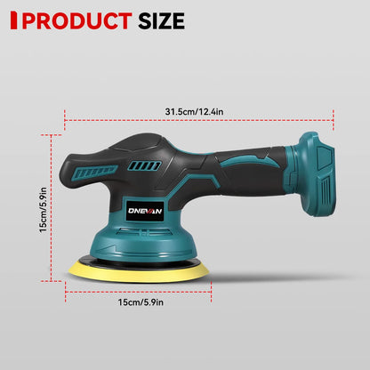ONEVAN Lucidatrice per auto elettrica 8 marce 7800 giri/min Cordless Auto Car Lucidatura Ceretta Utensile elettrico rotante per Makita 18V Batteria Spille