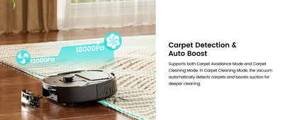 Robot aspirapolvere Lefant M265 con mappatura, 18000 Pa, rullo autopulente, lavaggio con acqua pulita, laser dToF, evita PSD, anti-groviglio, compatto, WiFi 2.4G/5G/Alexa/APP