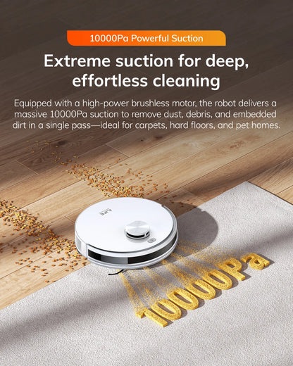 Robot Aspirapolvere ILIFE V30, Navigazione Laser, Aspirazione 10000Pa, Fino a 150 Minuti di Autonomia, Controllo APP, Pulizia Personalizzabile
