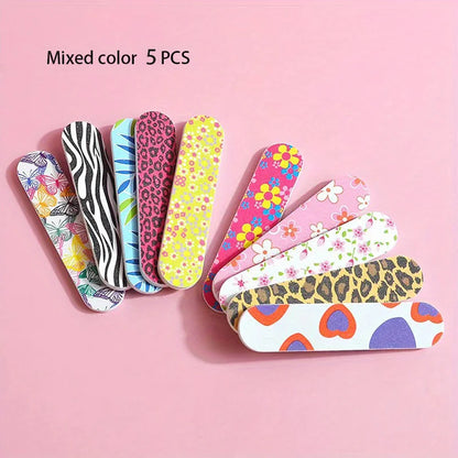 5/10/25 pezzi lime per unghie tavole bifacciali mini lime per unghie strumento per pedicure manicure colorato