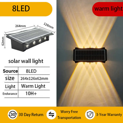 3 pezzi/1 pezzo Lampada da parete solare per cortile, strada, impermeabile, lampada da giardino esterna, decorazione solare per la casa, illuminazione da parete a LED per esterni
