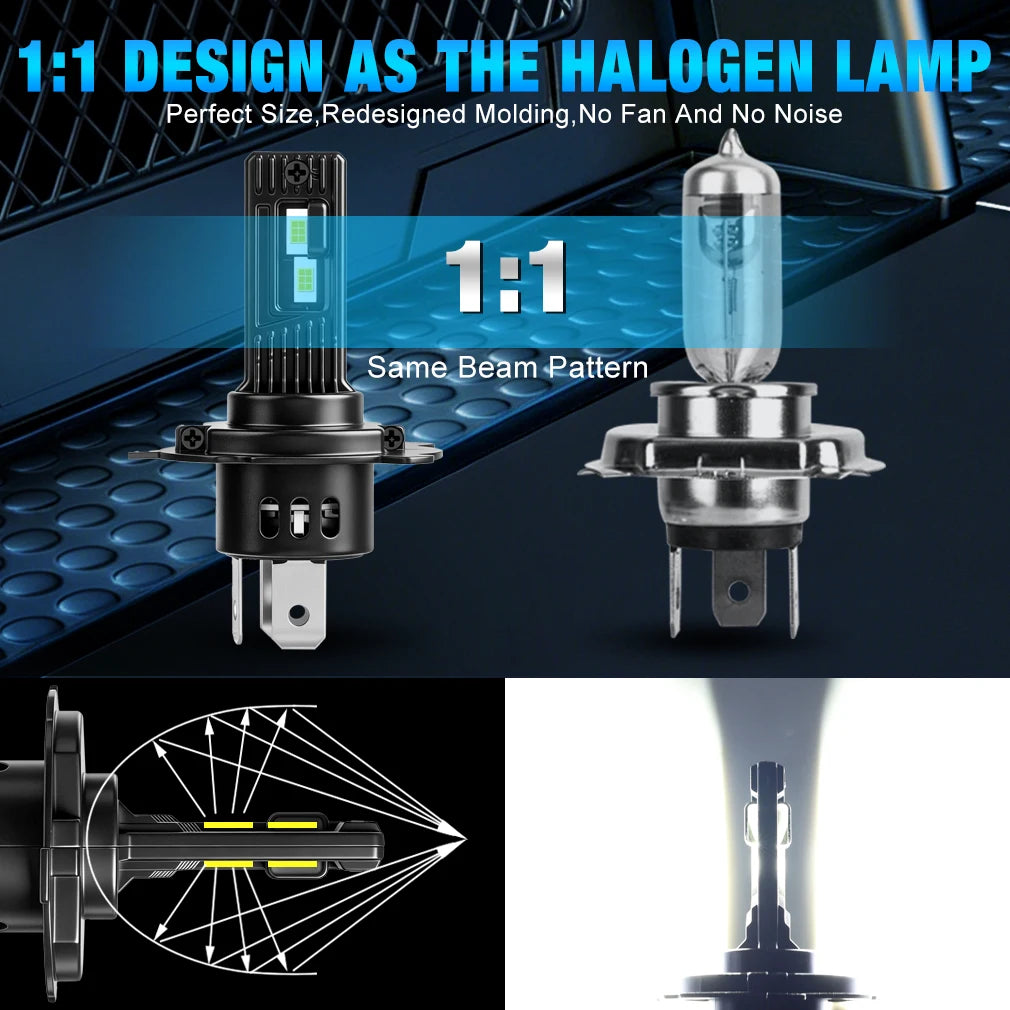 Fari LED XSTORM H4 Canbus, Lampadine LED H7 per Fendinebbia, 100W 30000LM, Lampadine LED 9005 H11 per Auto, Lampade a Diodi Turbo 12V