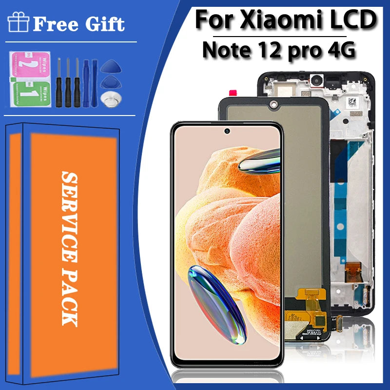 6.67 "AMOLED Per Xiaomi Redmi Note 12 Pro 4G Display LCD Touch Screen Digitizer Assembly Sostituzione ‎ 2209116 AG LCD