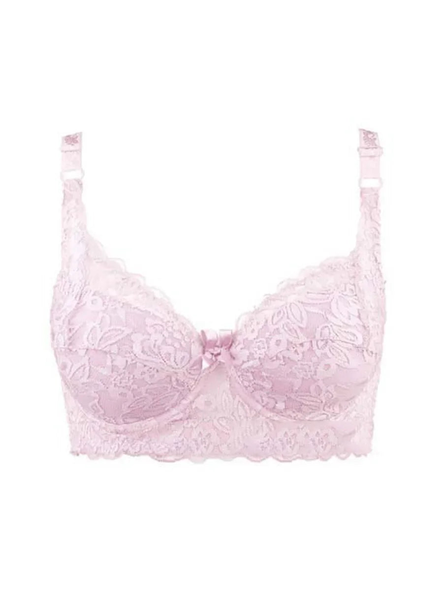 Reggiseno sottile a copertura totale, senza ferretto, regolabile, in pizzo, per taglie forti, copri seno, coppe B C D, reggiseno in pizzo taglie grandi 2028