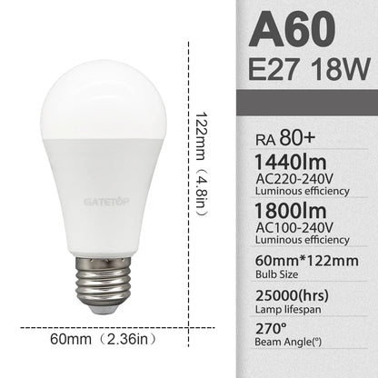 10 Pezzi Lampadine LED E27 B22 da 24W 20W 18W 15W 12W 10W 3W, AC 220V 110V 3000K 6000K, Lampada per Soggiorno e Casa