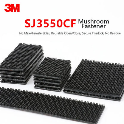 Nastro Biadesivo 3M Dual Lock, Chiusura Richiudibile a Fungo, Nastro Adesivo Nero Trasparente, Forte e Durevole 3550