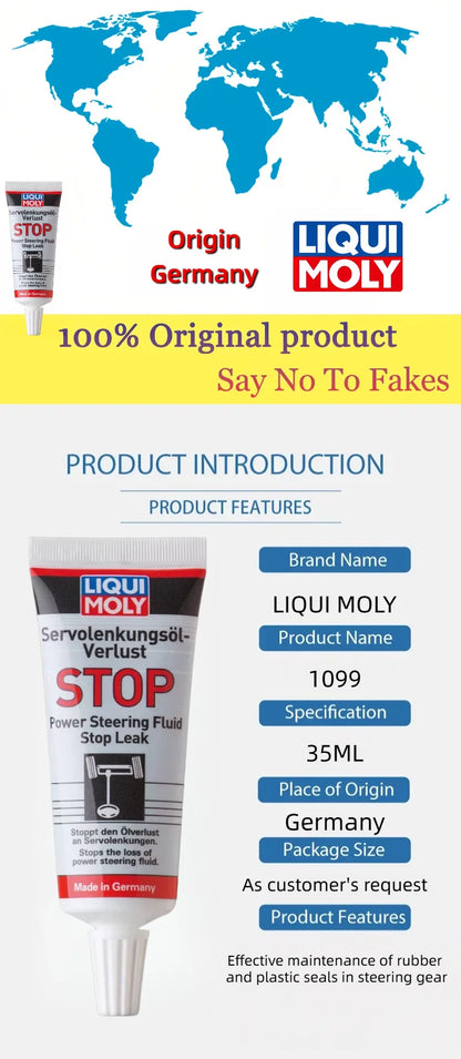 LIQUI MOLY 1099 Power Steering Stop Leak – Silenzia i rumori, ferma la perdita di olio, ripristina gli sigilli, concentrato 35ML