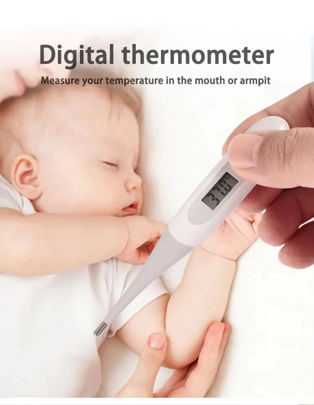 Kit per la Cura del Neonato 9 Pezzi con Tagliaunghie, Spazzola per Capelli, Pettine, Termometro, Set Essenziale per l'Igiene del Bambino, Kit da Viaggio