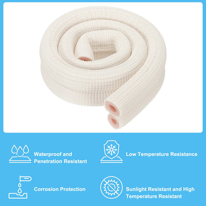 Tubo di schiuma isolante per tubi da 1/2/3 metri Tubo di schiuma per conservazione del calore Tubi per condizionatore d'aria Raccordi per mini set di linee di rame divise