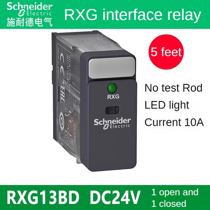 Relè interfaccia Schneider Relè Rxg22bd Rxg23bd Rxg12bd con pulsante di prova Relè Rxg24vdc Base da 8 piedi