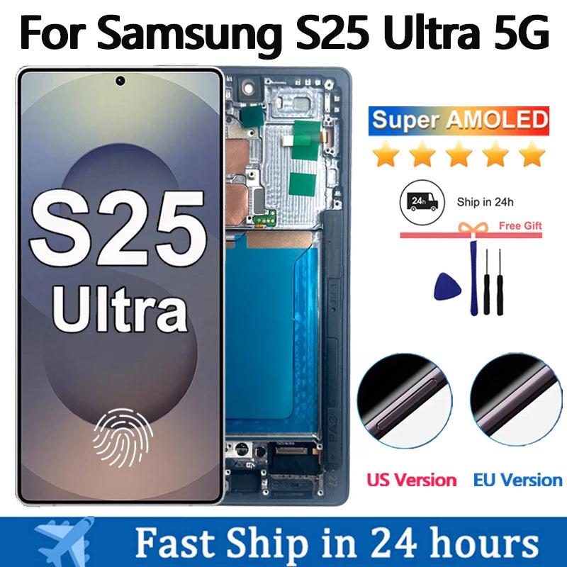 NUOVO Display AMOLED Per Samsung Galaxy S25 Ultra 5G Display LCD Touch Screen Digitizer Assembly Per Samsung S25 Ultra Display