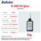 Adesivo UV Kafuter K-300 K-302 K-303 K-306, Colla Trasparente per Vetro, Acrilico e Cristallo, per Riparazioni Fai-da-Te, 50g