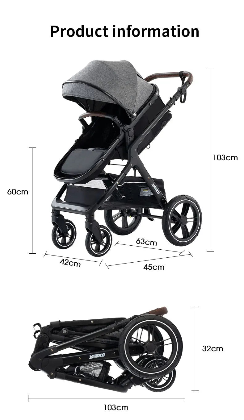 Nuovo passeggino di lusso 3 in 1 carrozzina da viaggio portatile pieghevole carrozzina alta paesaggio telaio in alluminio passeggino neonato