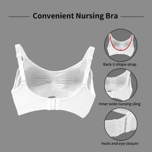 Reggiseni morbidi per l'allattamento per donne, comodi reggiseni premaman senza cuciture con clip di facile accesso, per gravidanza e post-parto