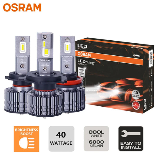 Lampadine LED OSRAM LEDriving XLZ 40W per Fari Auto H4 H7 H8 H11 H16 HB3 HB4 HIR2, Super Luminose 6000K Bianco Puro, Lampade per Upgrade Auto