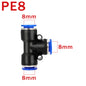 10 pz. Connettore pneumatico PE PEG, raccordo rapido a T riduttore a 3 vie, tubo in plastica, connettore per tubo da 4/6/8/10/12 mm