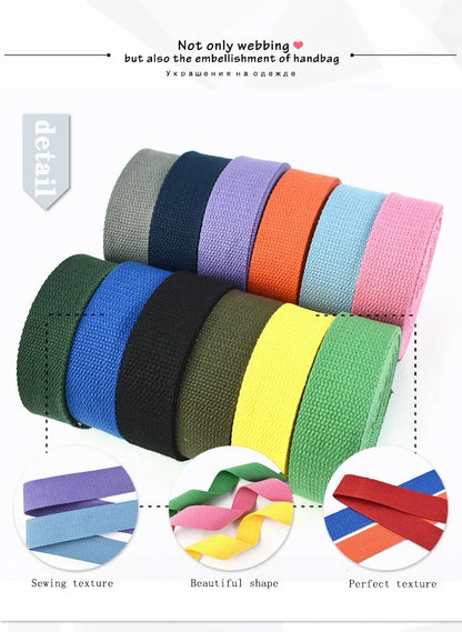 5 Metri 1.3mm 20-50mm Cotone Tessuti Nastro per Borsa Cinghia Zaino Etichetta Nastro Fascia Vestiti Bias Vincolante Accessori Per Cucire FAI DA TE
