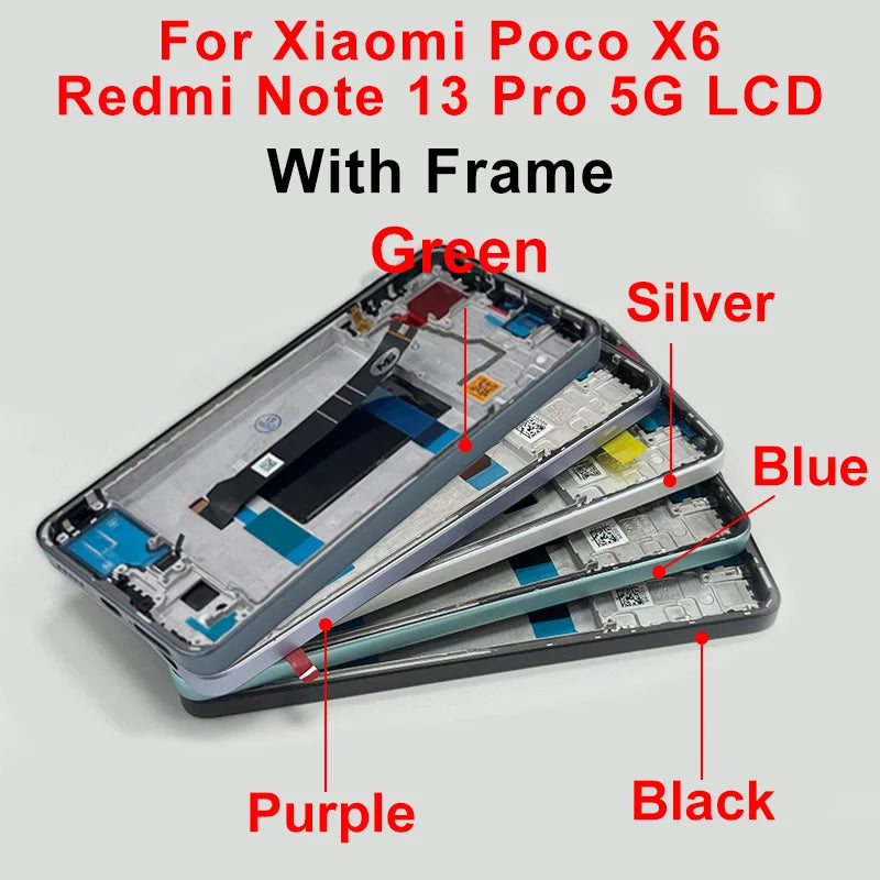 Display OLED per Xiaomi Poco X6, schermo LCD con digitalizzatore touch per Redmi Note 13 Pro 5G, modello 23122PCD1G, assemblaggio per Poco X6 Pro, display LCD K70E.