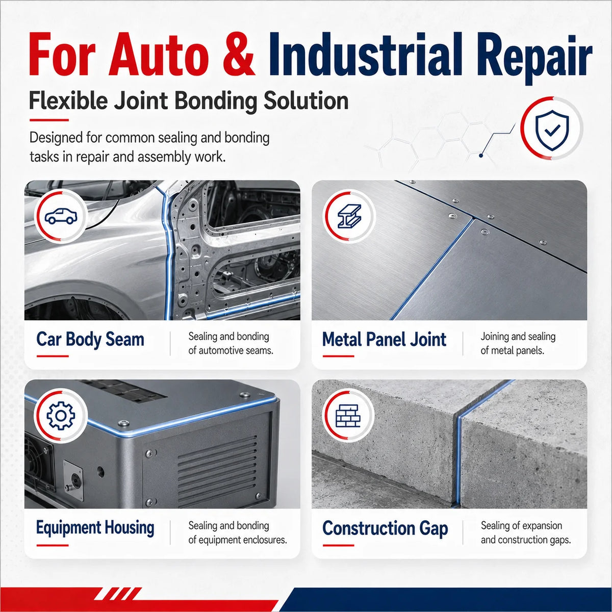 Adesivo Strutturale Poliuretanico PU Originale Wurth Bond+Seal 1K Bianco Grigio Nero per Auto Metallo Legno Calcestruzzo