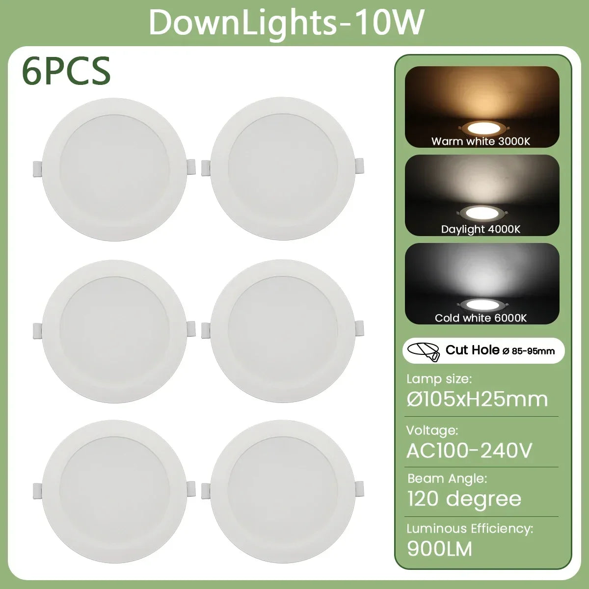 6Pack 24W 17W 14W 10W 6W Bianco Rotondo Da Incasso Led Da Incasso Luce di Pannello 110V 220V Caldo Freddo illuminazione Foyer Studio Casa Interno