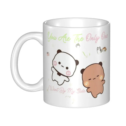 Tazze personalizzate per coppia Bubu Dudu Panda e Brownie Bear Tazza da caffè per tè al latte in ceramica fai-da-te