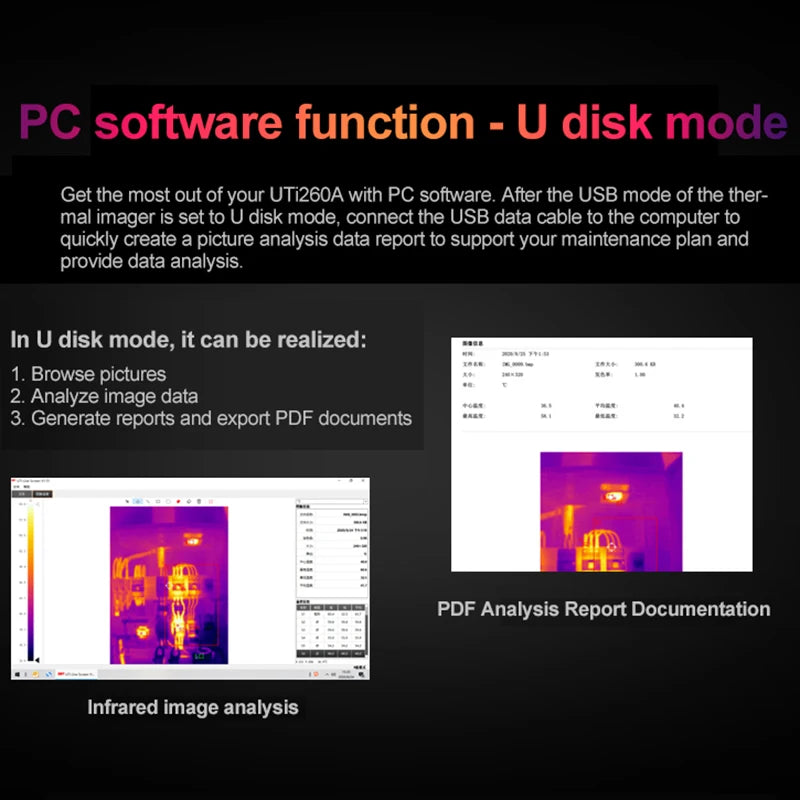 UNI-T UTI260B UTI260A Termocamera 256X192 Pixel Termocamera UTI260B + Circuito PCB Test tubi di riscaldamento a pavimento