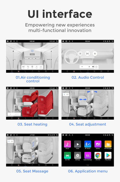 Mekede Sistema Multimediale di Intrattenimento Android da 8,66 Pollici 4GB 64GB con Controllo Touch per Tesla Model 3/Y, Regolazione Sedile, Controllo Climatizzatore, Supporto YouTube Netflix 4G LTE WiFi, Lettore Video Multim