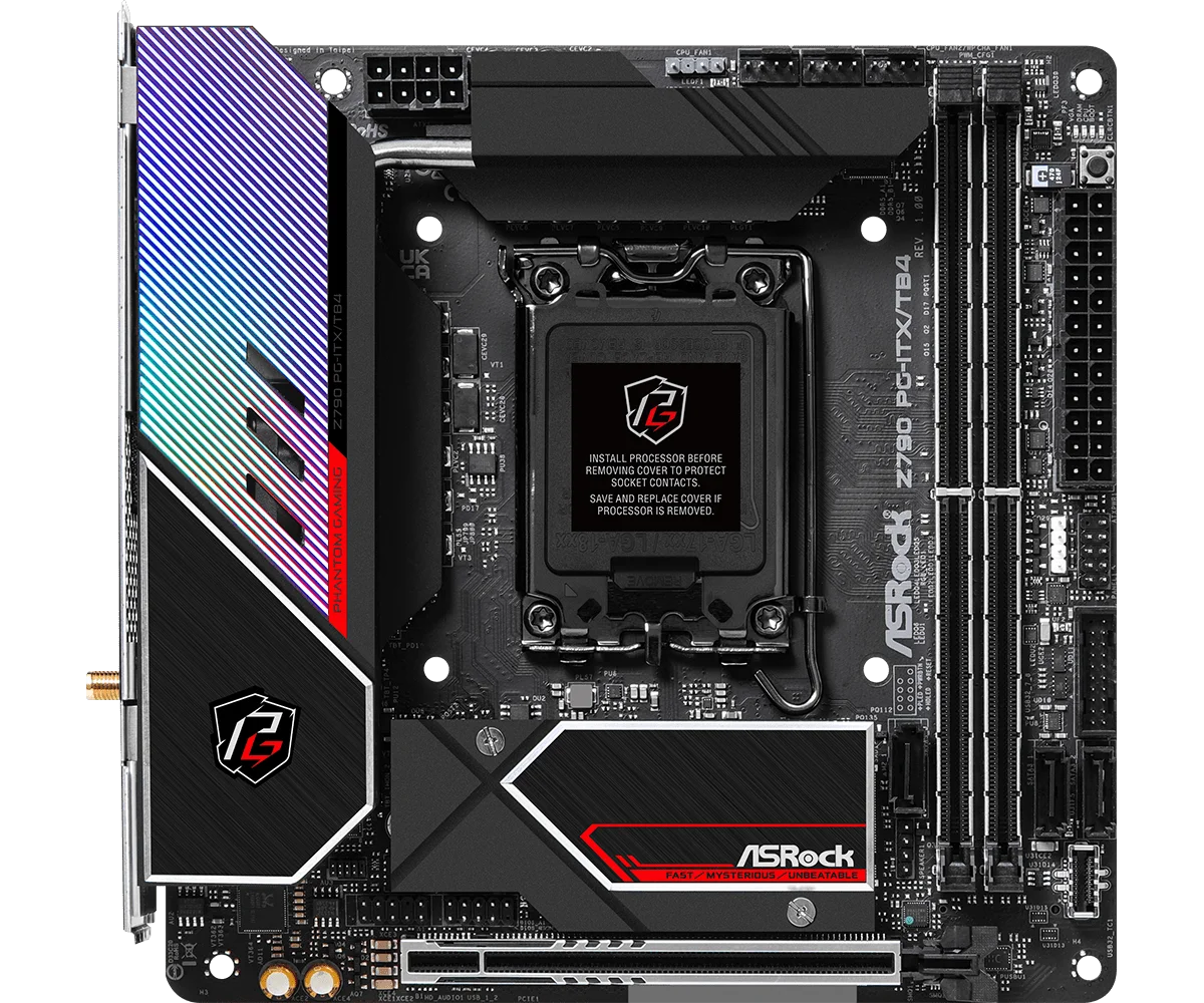 Scheda madre Asrock Z790 PG-ITX/TB4, scheda madre Mini-ITX Z790, supporto PCI-E5.0, M.2, DDR5, compatibile con CPU i7-14790F, i5-14490, i3-14100, i5-13600.