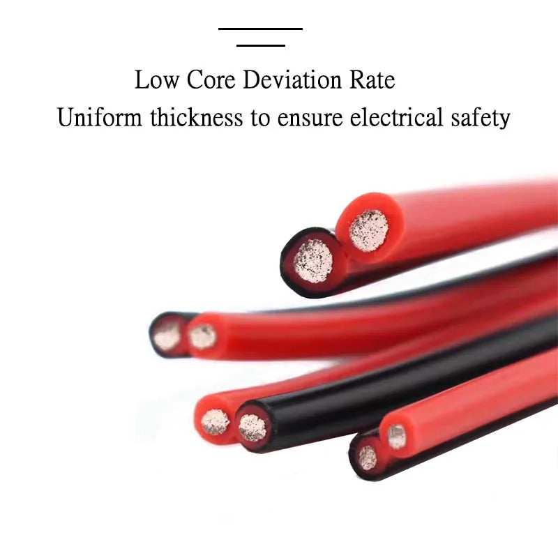 Cavo in silicone a 2 pin 10 12 14 16 18 20 22 24 26 AWG Cavo elettrico in rame super morbido 5m 10m 20m per motore inverter batteria auto