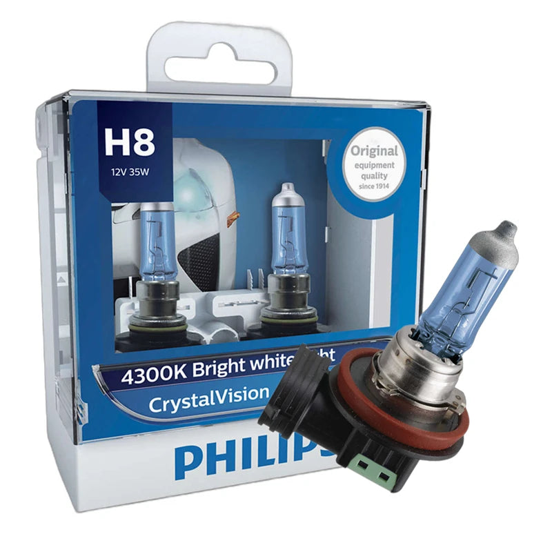 Philips H4 H7 H11 HB3 HB4 H8 H1 H3 9005 Crystal Vision Faro alogeno per auto 4300K Bianco brillante 5000K Diamond Vision Lampade automatiche