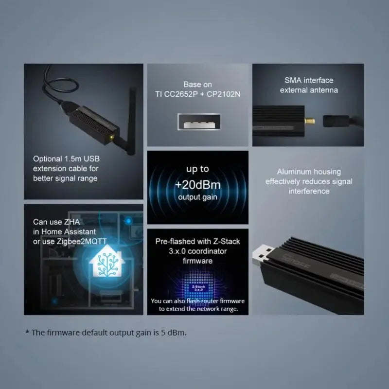 Sonoff Zigbee 3.0 Dongle USB Plus ZBdongle-E Gateway Zigbee wireless Interfaccia USB Acquisizione EFR32MG21 Controllo vocale Google Home