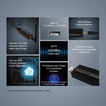 Sonoff Zigbee 3.0 Dongle USB Plus ZBdongle-E Gateway Zigbee wireless Interfaccia USB Acquisizione EFR32MG21 Controllo vocale Google Home